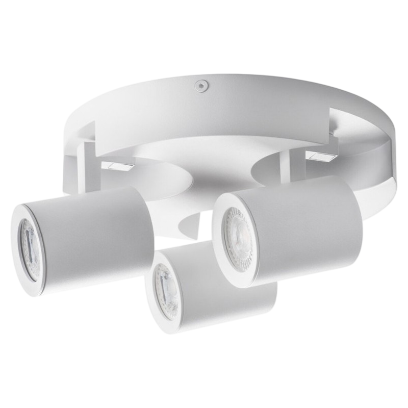 Portalampada Applique da Soffitto con 3 Teste Orientabili per Lampadine GU10