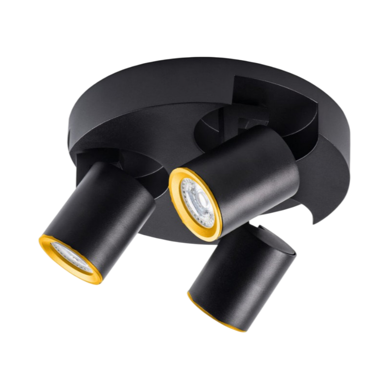 Portalampada Applique da Soffitto con 3 Teste Orientabili per Lampadine GU10