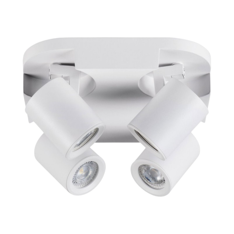 Portalampada Applique da Soffitto con 4 Teste Orientabili per Lampadine GU10