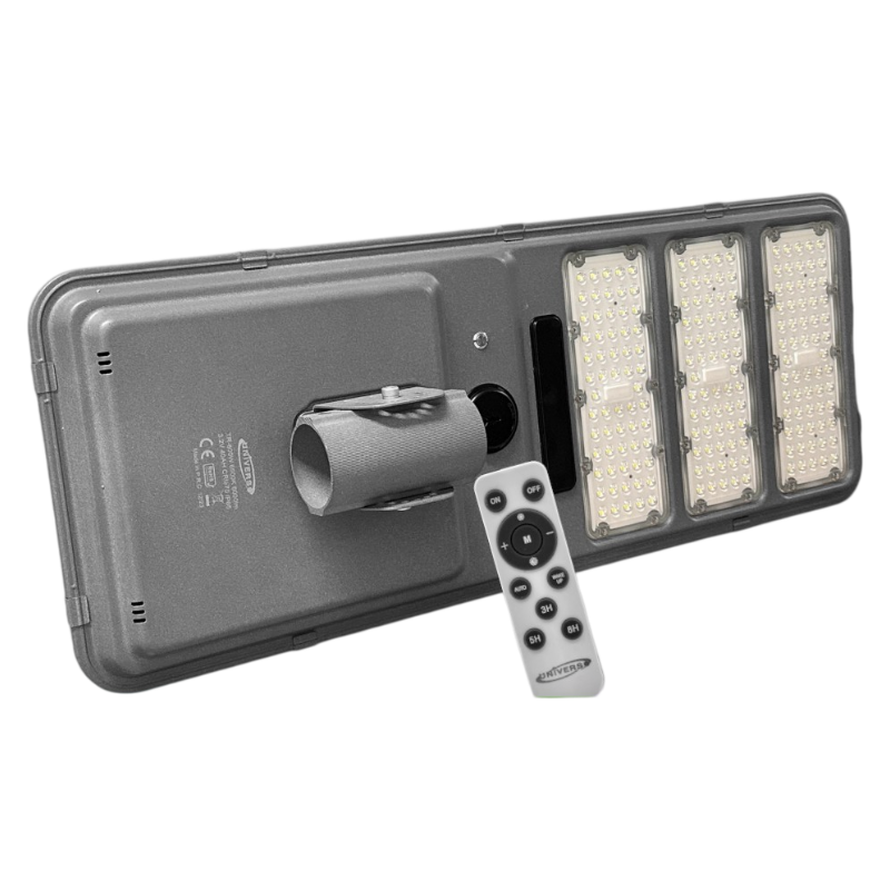 Lampione Stradale LED Solare UNIVERSO TR-600W | Equivalente 600W con Pannello Solare e Sensore Movimento IP65 - 6500K
