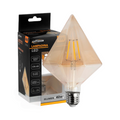 Lampadina LED Vintage a Forma di Prisma – E27 4W, Vetro Ambrato, Filamento, Luce Calda 2500K
