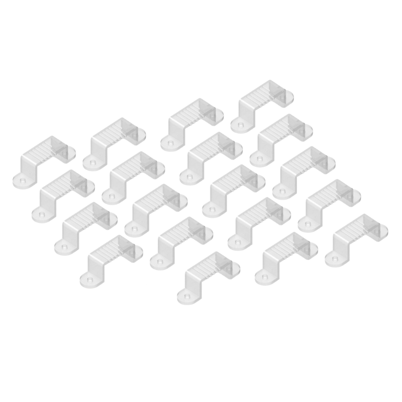 Clip Ganci di Fissaggio per Strip LED 11mm | Confezione 20 Pezzi