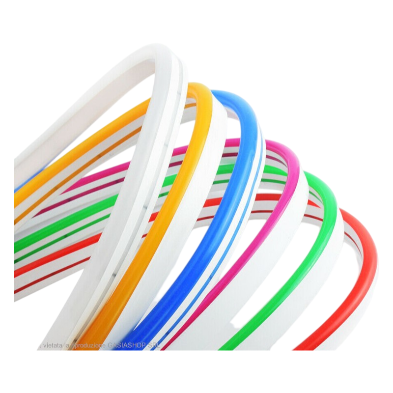 Striscia Strip LED Neon Flex 5 Metri DC 12V Impermeabile da Esterno IP65 Modellabile