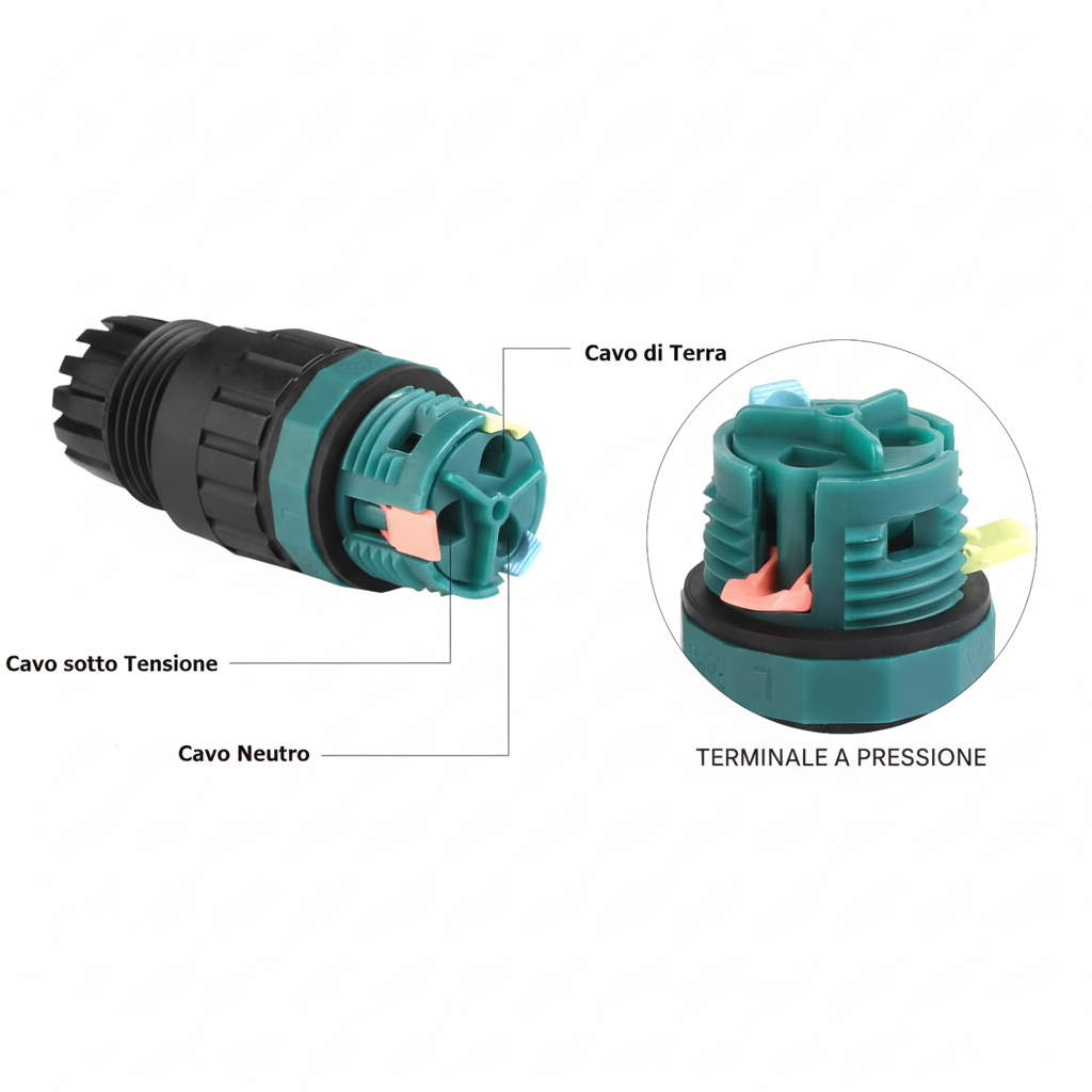 UNIVERSO EW-P20-D Connettore di Giunzione Impermeabile IP68 a Tenuta Stagna