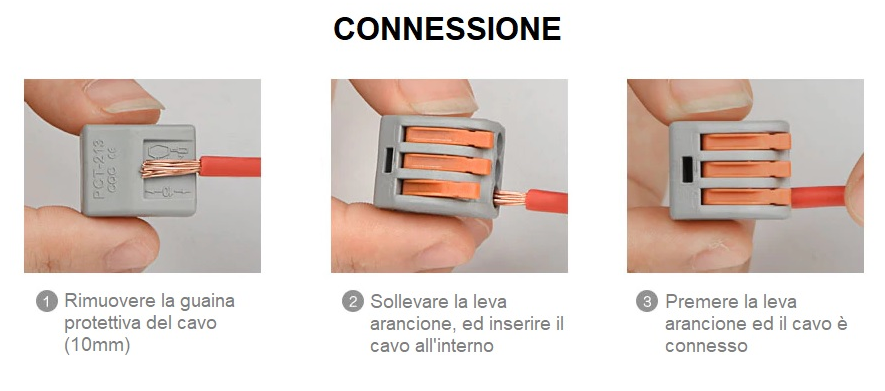 Confezione da 10 Connettori Universali 2 Poli a 1 Via – SKU MO-2