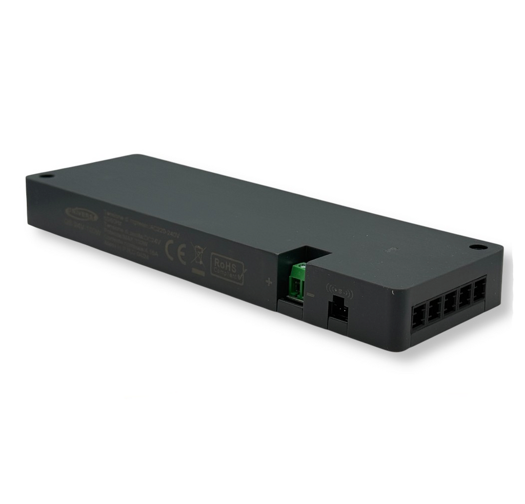 UNIVERSO QS-24V-100W Alimentatore Switching DC 24V 100W 4,16A con 9 Uscite e 1 Ingresso Sensore per Strip LED IP20