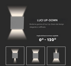 Applique Lampada da Muro Doppia LED COB 12W con Fascio - immagine 2