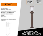 UNIVERSO PT-01C Lampioncino da Giardino in Alluminio Rosso - immagine 5
