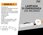 Faretto LED di Emergenza Anti Black-Out da Incasso 3W con - immagine 3