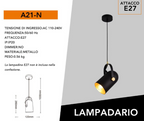 Lampada a Sospensione Nera con Paralume Orientabile e - immagine 19