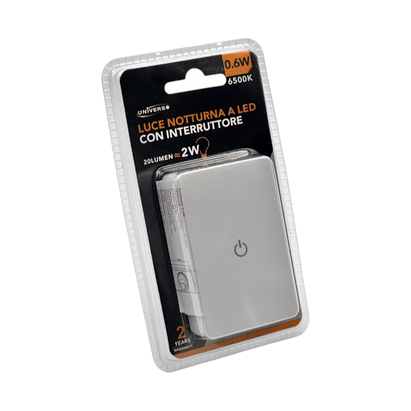 Punto Luce LED Luce Notturna Rettangolare UNIVERSO 0.6W | CCT Selezionabile 3000K-4000K-6500K Bianco
