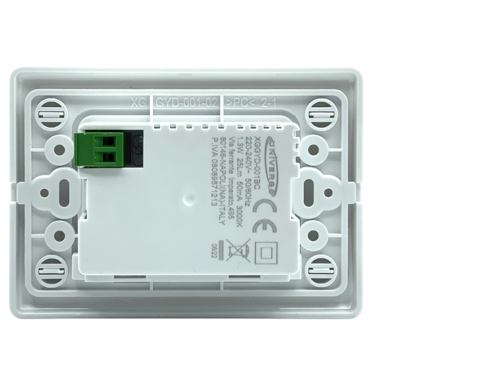 PUNTO LUCE SEGNAPASSO LED A INCASSO RETTANGOLARE CON SCATOLA E503 1.3W 25LM