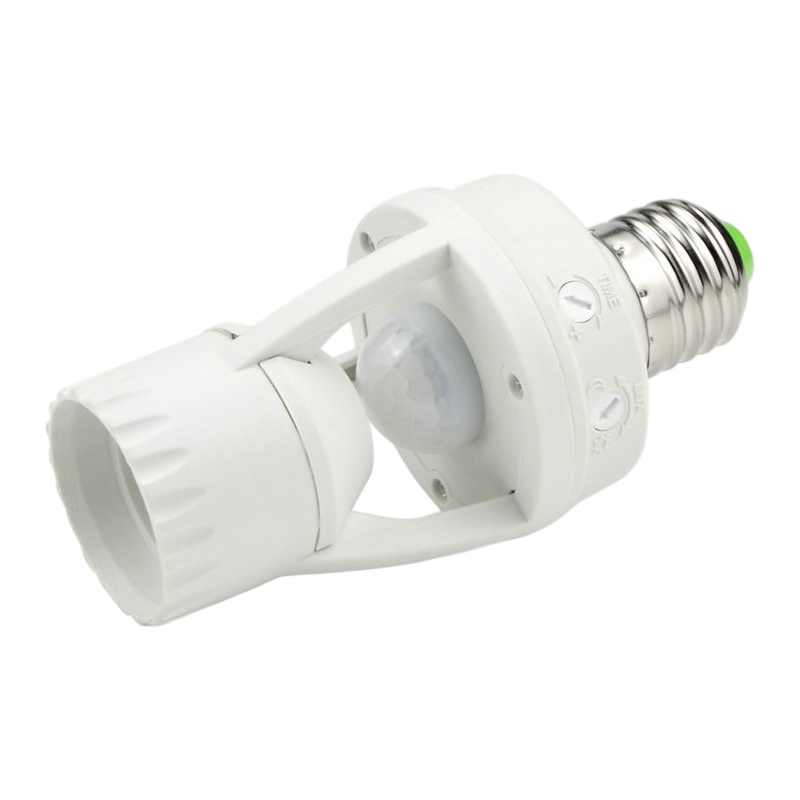 UNIVERSO YCB1060 portalampada adattatore E27 con sensore di movimento, max 60W, ideale per illuminazione automatica interna ed esterna in casa, garage e corridoi