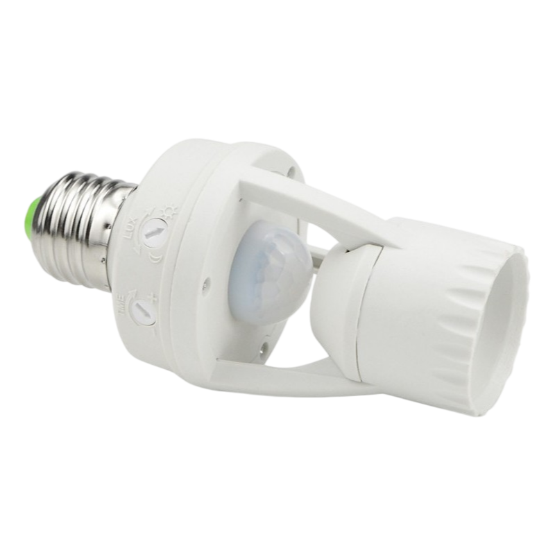 UNIVERSO YCB1060 portalampada adattatore E27 con sensore di movimento, max 60W, ideale per illuminazione automatica interna ed esterna in casa, garage e corridoi