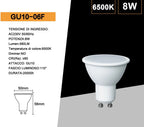 Confezione da 10 Pezzi - Lampadina LED GU10 8W, Faretto - immagine 6
