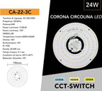 Plafoniera Circolare LED Magnetica T9 CCT 3in1 24W Ø19cm - Attacco G10q 3000K-4000K-6500K - immagine 6