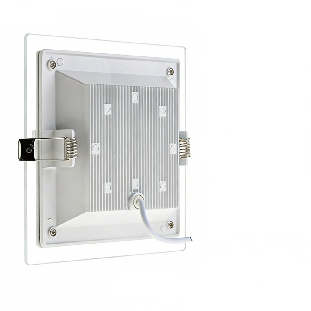 Pannello Faretto LED Quadrato in Vetro 12W Alta Luminosità | CCT Regolabile 3000K-4000K-6500K