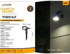 Faretto LED da Giardino Ricaricabile 3.5W con Pannello - immagine 7