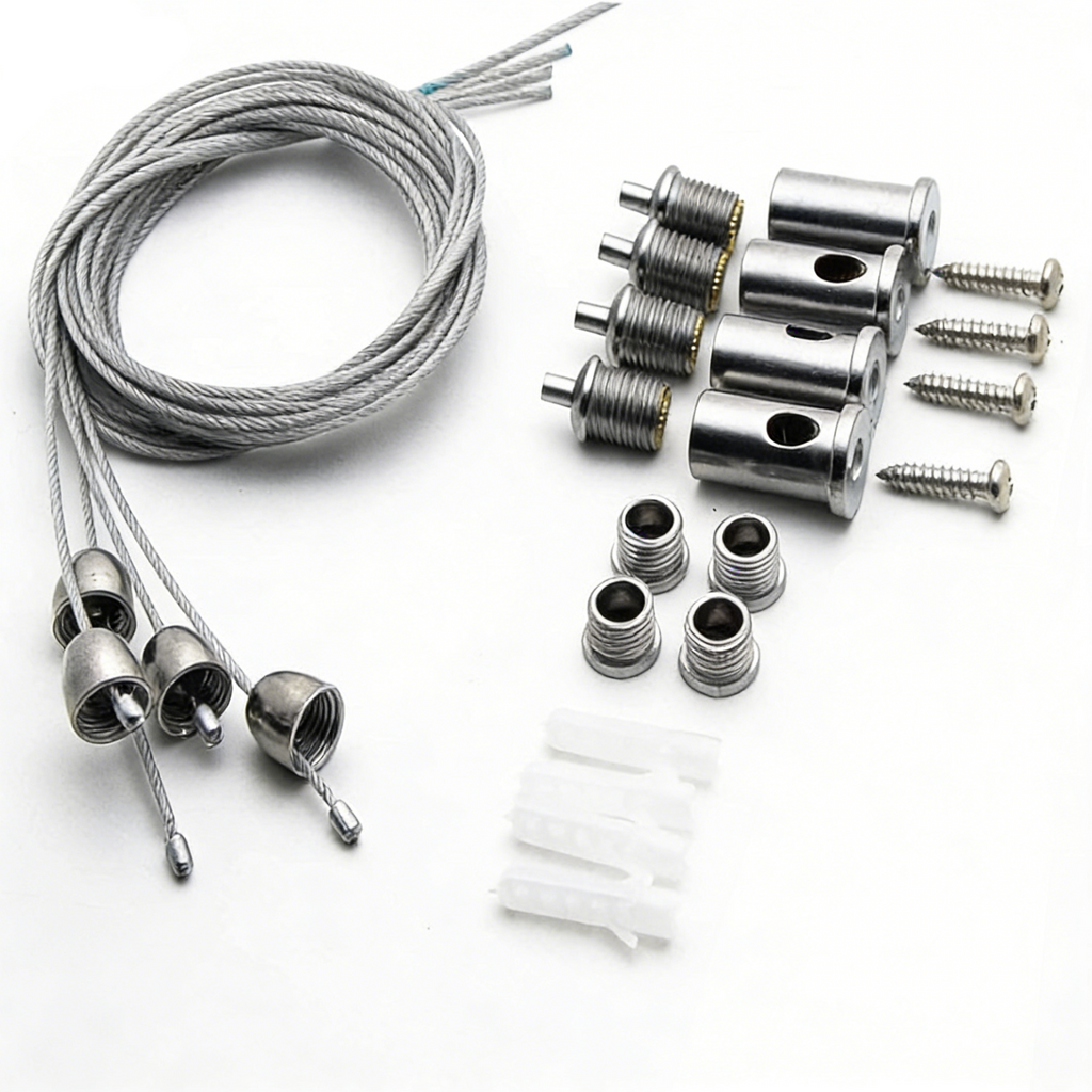 Kit Sospensione UNIVERSO per Pannelli LED 30x30 60x60 120x60 120x30 | Cavo 1.2 Metri