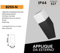 Portalampada Applique da Giardino Universo B250 – Wall Light da Muro Quadrato per Lampadine E27, Colore Bianco e Nero