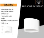 Applique Plafoniera Ovale in Gesso Verniciabile - Doppia - immagine 4