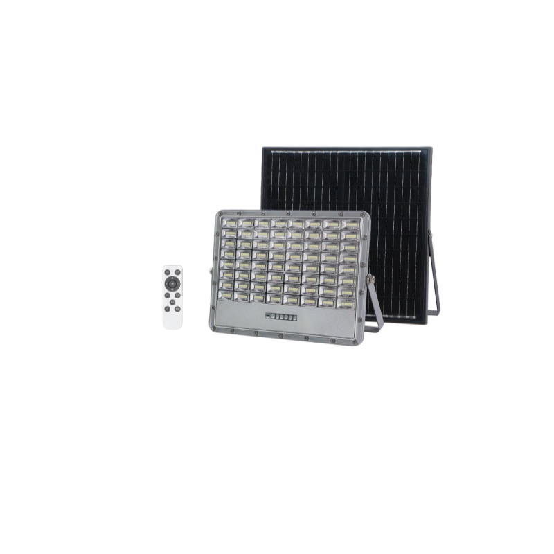 Proiettore LED Solare UNIVERSO TK08-200W | 2000 Lumen IP65 Grigio con Pannello Solare e Telecomando