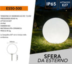 Lampada a Sfera Bianca da Giardino 50 cm - Attacco E27 Max - immagine 7