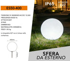 Lampada a Sfera Bianca da Giardino 40 cm - Attacco E27 Max - immagine 7
