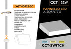 Plafoniera SMD LED Quadrata UNIVERSO XGTHDF22-3C 22W - CCT - immagine 7