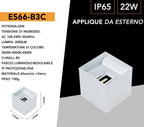 Applique LED da muro bianca 22W doppia emissione con CCT - immagine 8