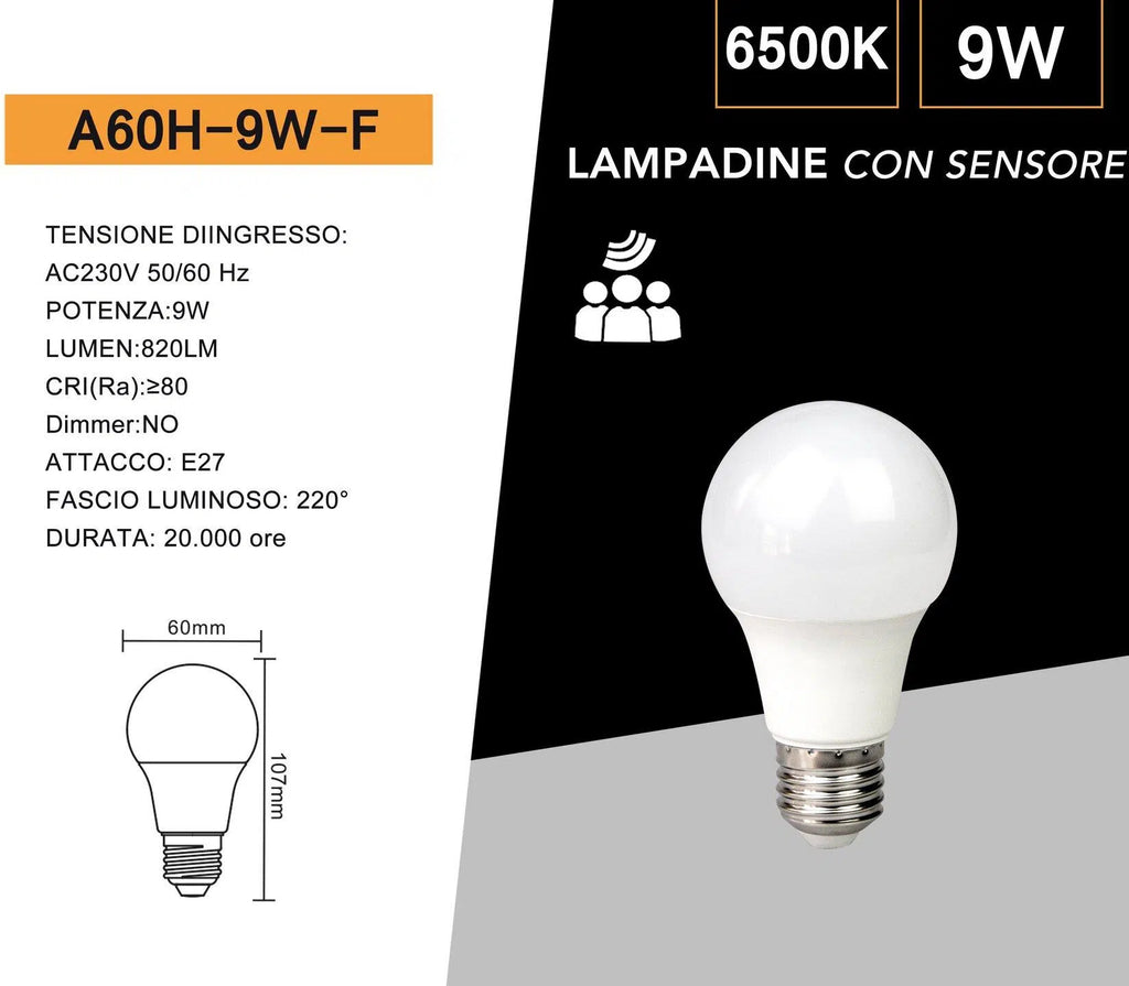 Lampadina LED Universo G125-20W – Attacco E27, Globo G125, 20W, 2050 Lumen, CCT 3000K/4000K/6500K