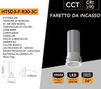 Faretto LED Rotondo da Incasso UNIVERSO HTSD3-F-R30-3C 5W - immagine 8