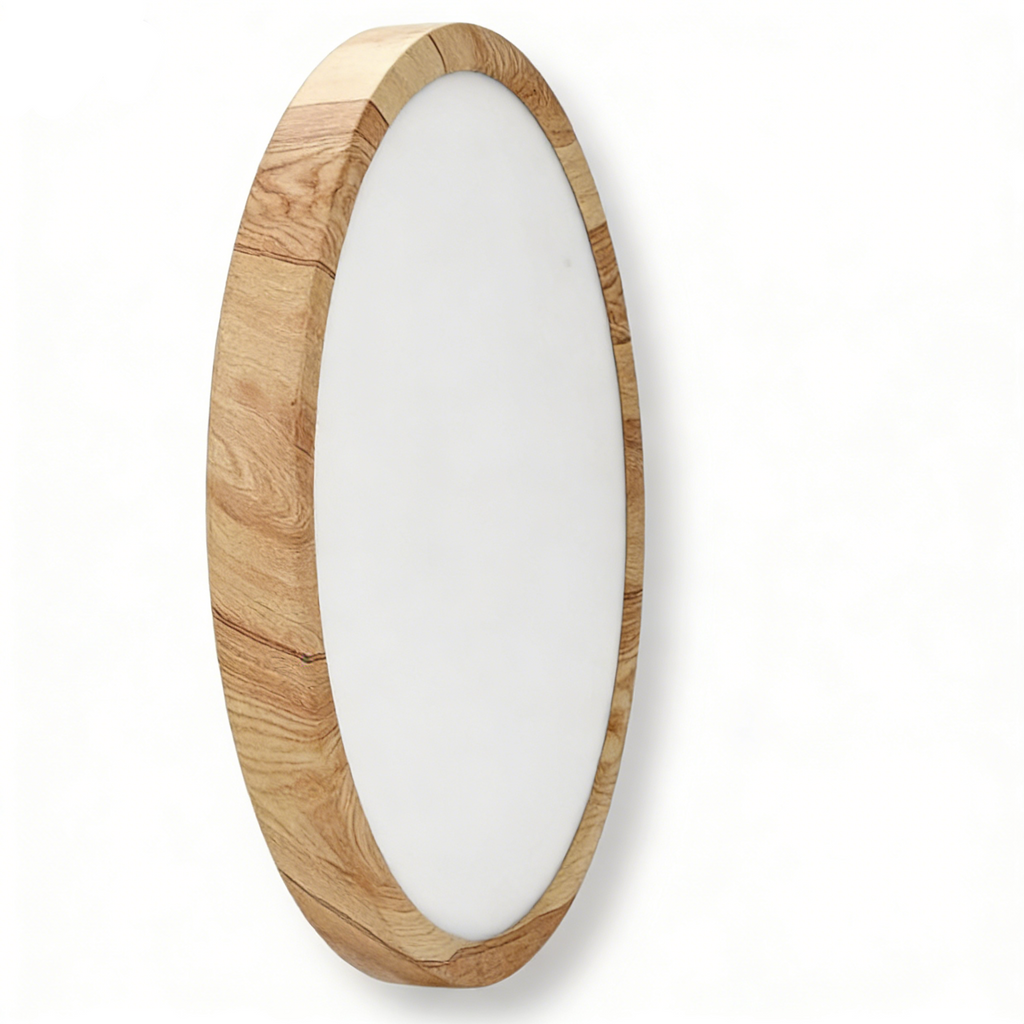 Plafoniera Ultra Slim Rotonda Effetto Legno UNIVERSO LV-400-L3C 32W Ø40cm | CCT 3in1 IP40