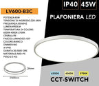 Plafoniera Ultra Slim SMD LED Rotonda UNIVERSO LV-600-B3C - immagine 7