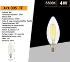 Confezione da 20 Pezzi Universo C35-T - Lampadina LED E14 - immagine 3