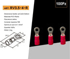 Confezione da 100 Pezzi - Capicorda Terminale ad Occhiello Isolato per Cavi da 1,5 mm² a 2,5 mm² - immagine 5