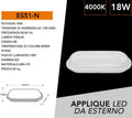 Plafoniera LED Ovale Esterno IP65 18W 1900 Lumen | Colore Bianco