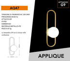 Applique a Sfera da Parete Universo AQ47 - Metallo Bronzo e - immagine 5