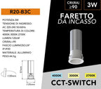 Faretto LED Rotondo da Incasso UNIVERSO R20-B3C 3W - CCT - immagine 7