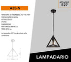 Lampadario a Sospensione Pendente - Forma Triangolare con - immagine 4