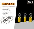 Confezione da 100 Pezzi – Capicorda Terminale ad Occhiello Isolato per Cavi da 2,5 mm² a 4 mm² – Foro M4