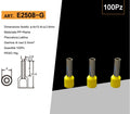 Confezione da 100 pezzi – Tubetto terminale capicorda isolato per cavi da 2,5 mm², lunghezza terminale 8 mm – Colori giallo, rosso, blu