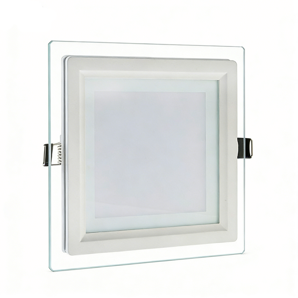 Pannello LED Slim Quadrato in Vetro 18W 1800 Lumen | CCT Regolabile 3000K-4000K-6500K