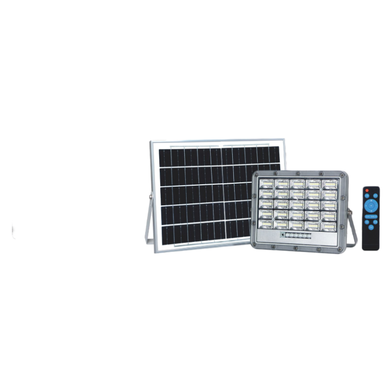 Proiettore LED Solare UNIVERSO TK08-100W | 1000 Lumen IP65 Grigio con Pannello Solare e Telecomando