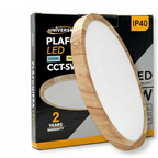 Plafoniera Ultra Slim Rotonda Effetto Legno - LV-400-L3C