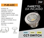 Faretto LED Rotondo da Incasso Acciaio Satinato 3W - CCT - immagine 2