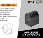 Portalampada Applique Wall Light da Muro per 1 Lampadina - immagine 8