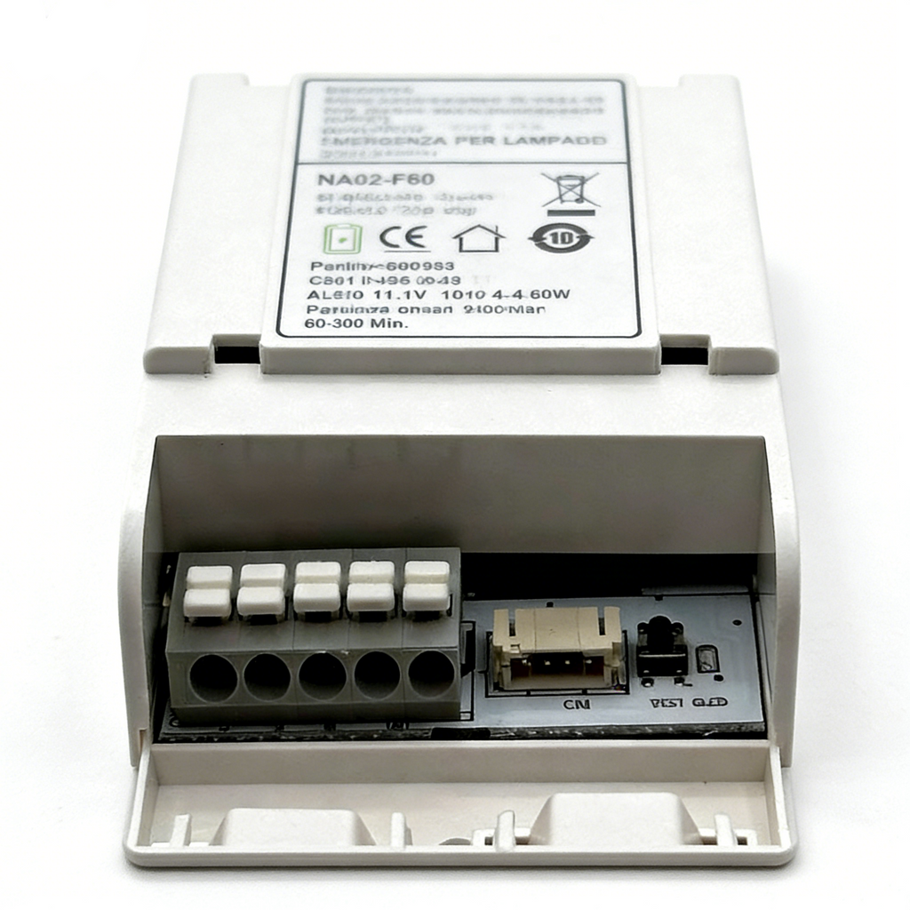 Driver di Emergenza UNIVERSO NA02-F60 per LED 3W-60W | Autonomia 300 Min | Uscita DC 220V
