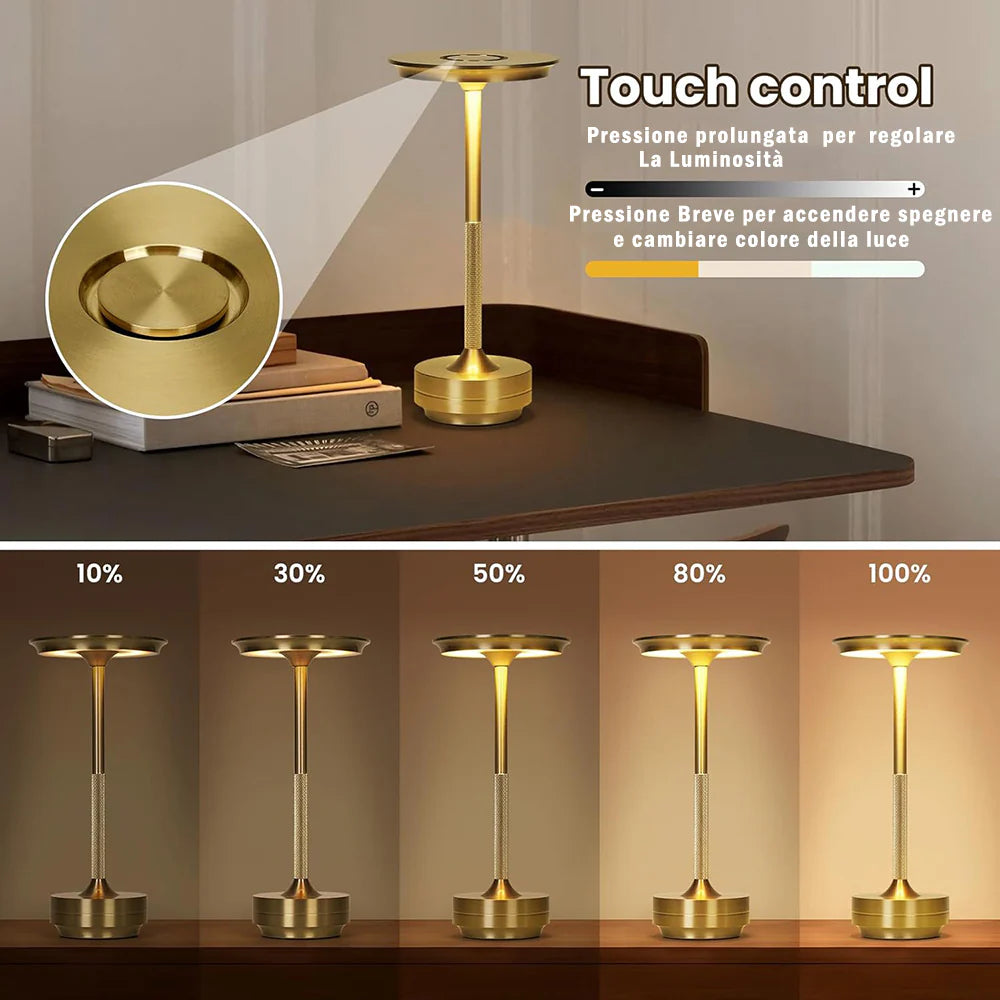 Lampada da Tavolo Portatile Universo D38-N3C 3W con Ricarica USB-C e Selezione Temperatura Colore CCT