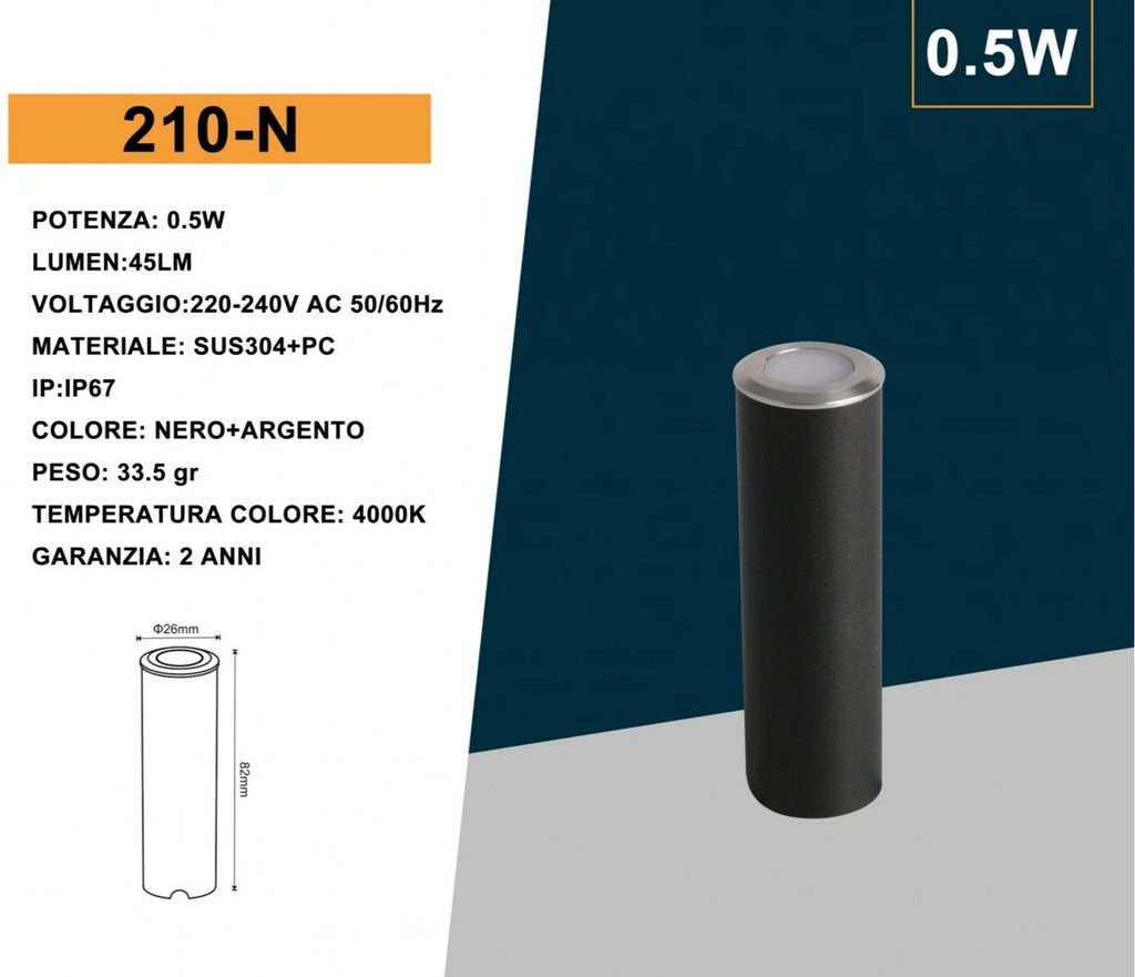 Universo Punto Luce LED Segnapasso da Interramento da 0,5W 90 Lumen IP67 - 3000K - 4000K